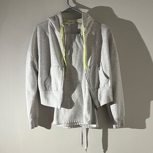 Hippie Rose Light Gray Cropped Hoodie with Flare Sweatpants